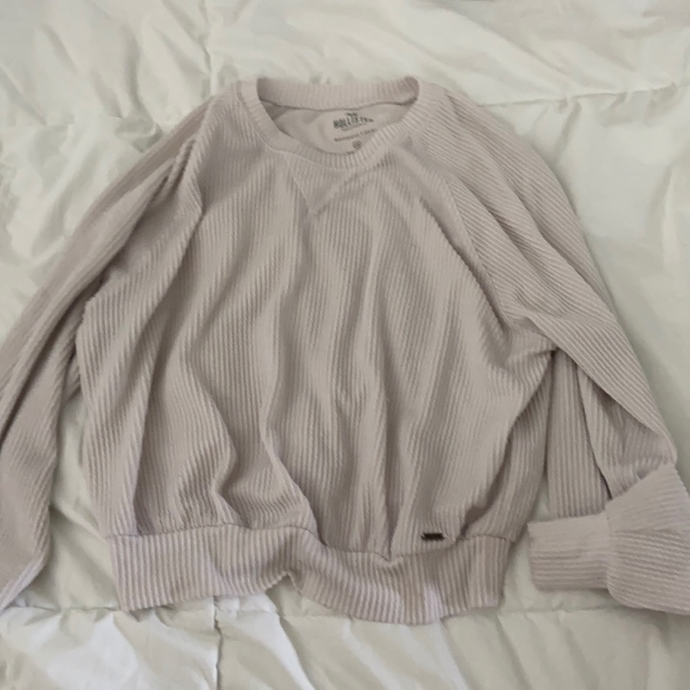 white cropped sweater